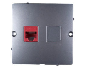 Simon Basic Gniazdo komputerowe pojedyncze RJ45 kat.5e stal inox BMF51.02/21