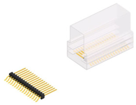 Pin header, 17 pole, pitch 1.27 mm, straight, black, SLVW3SMD07317GSM