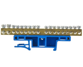 Listwa zaciskowa na szynę 18-torowa niebieska TH35 LZ-18/N 0922-00