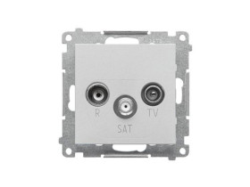 SIMON 55 Gniazdo antenowe R-TV-SAT przelotowe 7 dB aluminium mat TASP.01/143 KONTAKT SIMON