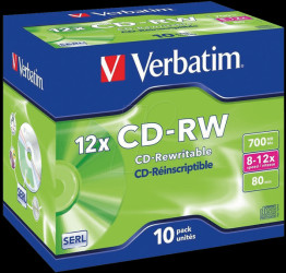 43148 Verbatim CD-RW 700 MB/80 min, pack of 10