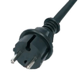 Przewód z wtyczką gumowy 2x1,5mm 4m czarny IP44