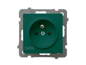 AS Gniazdo pojedyncze z uziemieniem DATA z przesłonami torów prądowych zielony GP-1GZDP/m/12 OSPEL