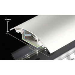 Alunovo AL90-070 Cable Duct 700x80x20mm Silver Anodised for 6-10 Cables