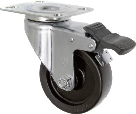 TOOLCRAFT TO-5137905 Kółko obrotowe z blokadą PP 75 mm z płytką montażową Maksymalne obciążenie: 70 kg