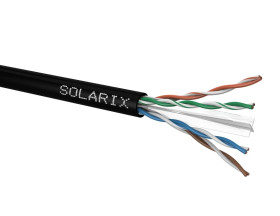 Kabel Instalacyjny Solarix CAT6 UTP PE Fca zewnętrzny 500m/szpula SXKD-6-UTP-PE czarny