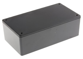 Obudowa Tworzywo ABS odporne na ogień szerokość zew. 82 mm długość zew. 152 mm wys. zew. 47 mm Hammond IP54 Czarny