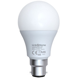 Link2Home L2HB229W Wi-Fi LED BC (B22) Opal GLS Dimmable Bulb Whi &#x2B; RGB 800 lm 9W