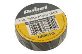 Taśma; izolacyjna; TISBK20Y19MM; 20Y; 19mm; 0,13mm; czarna; Rebel; samoprzylepna