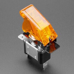 Illuminated Toggle Switch with Cover - Yellow