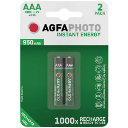 AgfaPhoto 132-803944 AAA Rechargeable Battery NiMH 950mAh 1.2V 2pc