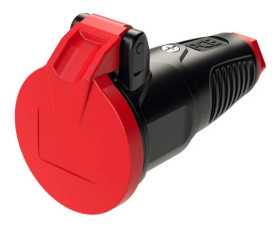 Gniazdo przenośne gumowe z klapką 16A 2P+Z 230V SCHUKO IP54 TAURUS2 2522-sr