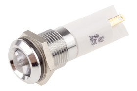 Lampka kontrolna do montażu panelowego 12V, biała 14mm LED Chrom RS PRO