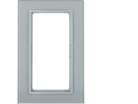 B.7 Ramka z dużym wycięciem szkło alu/alu mat lak 13096414 HAGER