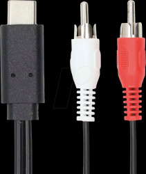 CCGL64240BK10 USB 3.0 cable, C connector &gt; 2x RCA connector, 1 m, black