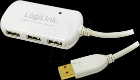 UA0108 USB 2.0 cable, USB-A/M to 4x USB-A/F, active, white, 12 m