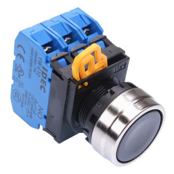 YW4B-A1E30B Black 22mm Metal Bezel Maintained Push Button Switch 3NO IP65 IDEC