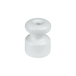 Uchwyt kabla ceramiczny 18x23mm, natynkowy biały Ceramic Loft