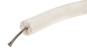 Przewód montażowy 0,75 mm² Biały Alpha Wire Guma silikonowa 18 AWG 40 kV dc dł. 30m 16/0,25 mm +150°C Lista UL