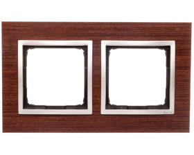 Simon 54 Nature Ramka podwójna drewno ZŁOT