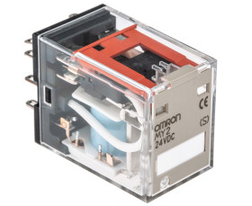 Przekaźnik mocy 24V dc DPDT Omron 900mW, Wciskane 636Ω Wciskane