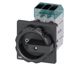 Rozłącznik główny 3P 16A 7,5kW AC23A 400V montaż tablicowy otwór centralny 22.5 mm czarne pokrętł 3LD3054-0TK51