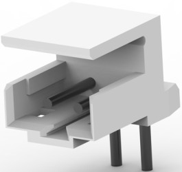 Pin header, 2 pole, pitch 2 mm, angled, natural, 292250-2