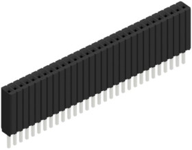 Socket header, 30 pole, pitch 1.27 mm, straight, 10027278