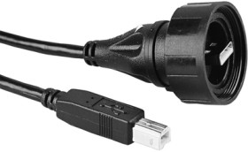 USB 2.0 adapter cable, USB plug type A to USB plug type B, 2 m, black, PX0840/A/2M00