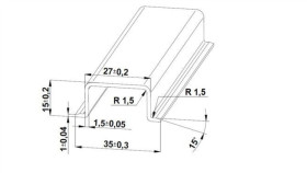 Szyna Ts 35X15 Ocynk (Pełna) - 1000 Mm (Za Szt.)