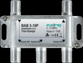 BAB 3-16P Axing 3-way satellite splitter, 16 db