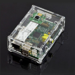 Obudowa Raspberry Pi Model B z mocowaniem na kamerę - przezroczysta