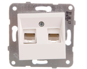 Karre Gniazdo Komputerowe 2xrj45 Kat. 6, Kolor Biały / 90963679
