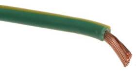 Jednożyłowy kabel sterowniczy CSA 2,5 mm², Maks. +70C 1000 V Zielony/Żółty, RS PRO