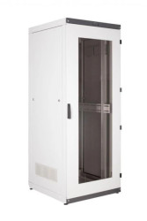 Szafa stojąca pyłoszczelna IP54 32Ux800x600 osłona pełna boki zdejmowane drzwi szyba RAL7035 WR19-32U-68-DS-S 19-9017WR19-32U-6