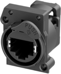 Socket, RJ45, 8 pole, Cat 5e, solder connection, PCB mounting, NE8FAV-C5-DAE