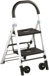 Schodki przenośne 2-stopniowe Aluminium wysokość 990mm RS PRO Srebrny