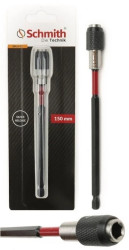 Uchwyt do bitów udarowy z samozaciskiem szybkomocujący długi 1/4 150mm - Schmith