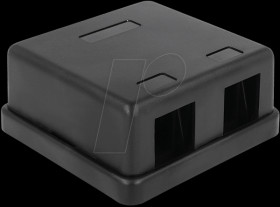 86257 Delock keystone 2-port empty enclosure, black