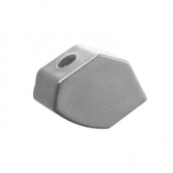 Zaślepka z otworem do profili C1, prawa - srebrna