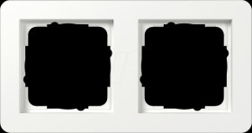 0212 151 Gira E1 cover frame, 2 gang, pure white semi-gloss