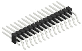 Pin header, 30 pole, pitch 2.54 mm, straight, black, 10052758