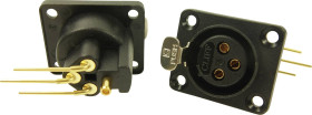 Cliff CP30082 Złącze męskie XLR złącze żeńskie z kołnierzem, wyjście kątowe Ilość styków: 3 czarny 1 szt.