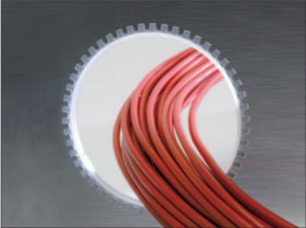 Edge protection profile, serrated edge, (W x H) 6.9 x 5.3 mm, PE AF, white, 08260015001