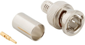 BNC plug 75 Ω, Belden 1694A, Belden 4694R, Belden 9248, crimp connection, straight, 031-71000-RFX