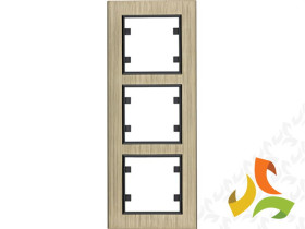 LUMINA PASSION Ramka 3 potrójna pionowa aluminium mosiądz WL9134 HAGER