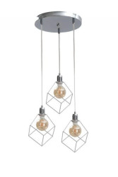 Lampa wisząca loftowa 3x E27 RUBEN SILVER