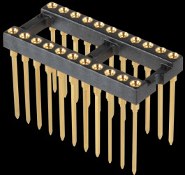 10031487 IC precision 22-pin socket, WireWrap, gold plated