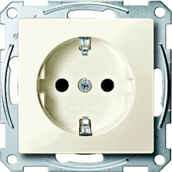 Gniazdo wtykowe SCHUKO, z przesłoną, zaciski bezśrubowe, biały, połysk, system M MTN2300-0344