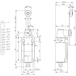 Siemens 3SE51140CH611AC5 3SE5114-0CH61-1AC5 Przełącznik pozycyjny 4 A dźwignia obrotowa regulowana, dźwignia metalowa, r